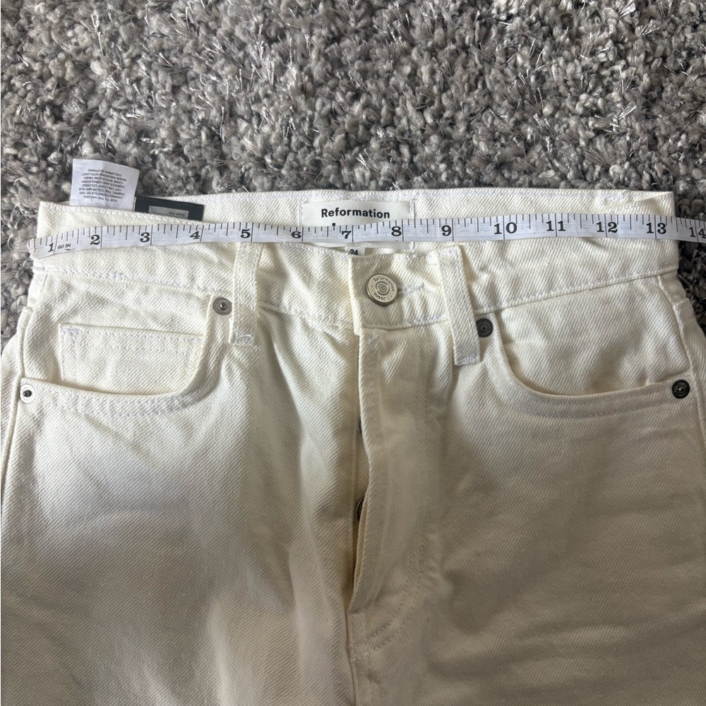 Reformation Cynthia High Rise Straight Jeans White 24 - Picture 8 of 8